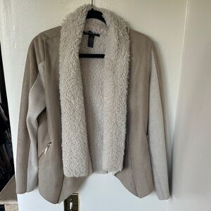 INC International Concepts Cream Teddy Jacket